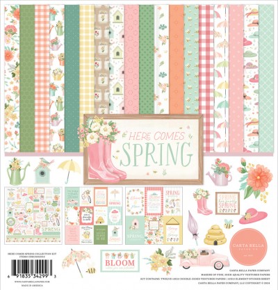 Each Collection Kit includes twelve 12” x 12” double sided papers that feature unique designs on each side. Kits also includes one 12”x12" Element Sticker Sheet that highlights some favorite details from within the collection. 