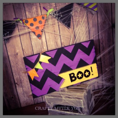 Vinyl stencil for the Chevron Boo sign.