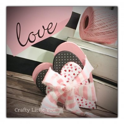 Unfinished kit includes wooden MDF 
3- hearts 
7.5”, 6” and 4.5” tall 

