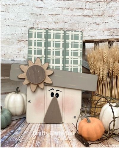 Unfinished kit measures almost 13" tall 
and includes MDF SLAT board, wooden nose and sunflower with overlay and we are even including the vinyl eyes and eyebrows!
$15