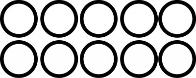Unfinished kit includes 10, 1.75" circle stencils