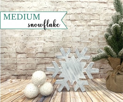 Unfinished kit measures 8" tall
Kit includes snowflake