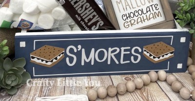 Unfinished item measures apx. 13.5”x5” and includes wooden MDF: 
• Sign with holes 
• White vinyl (some is stencil) 