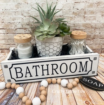 Unfinished kit measures apx. 13.5"x5" and includes wooden MDF: 
* Wooden sign with holes
* Black vinyl