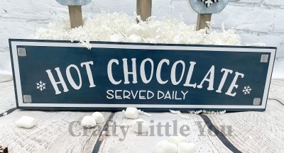 Unfinished kit measures apx. 13.5”x5” and includes wooden MDF: *Wooden sign with holes *white vinyl 