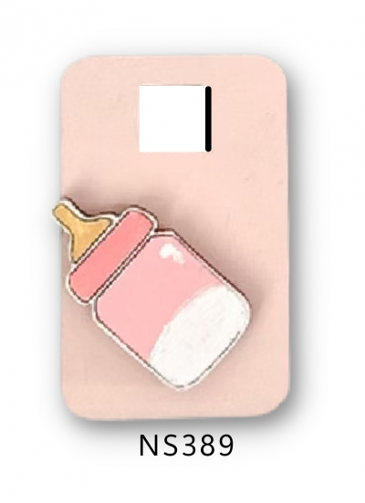 Unfinished kit measures apx. 1"x1.6" and includes wooden MDF:
* 1 hanging tag
* 1 baby bottle wood overlay