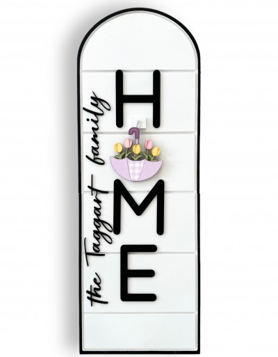 Unfinished kit includes wooden MDF:
*1 set of wooden cursive letters with a personalized family name
*Please include family name wanted 
when ordering. 